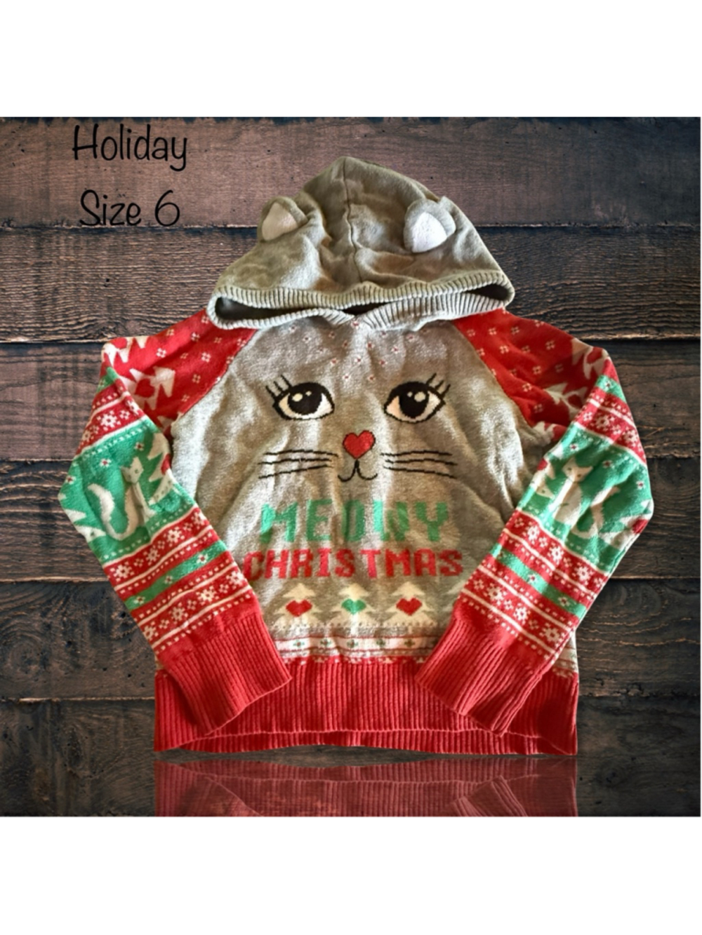 Size 6 Holiday Editions Kitty Sweater